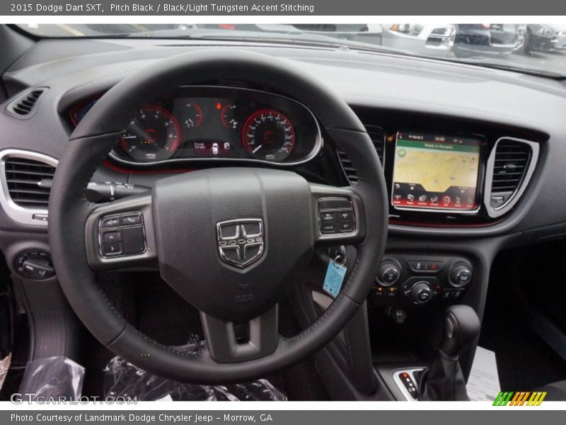 Pitch Black / Black/Light Tungsten Accent Stitching 2015 Dodge Dart SXT