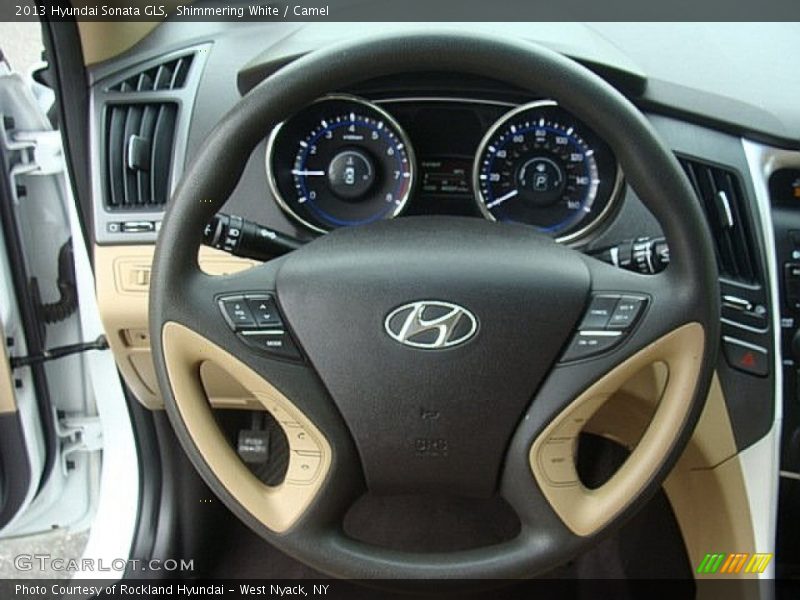 Shimmering White / Camel 2013 Hyundai Sonata GLS