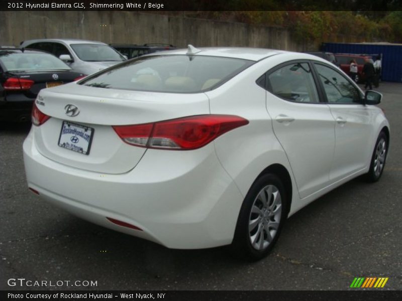 Shimmering White / Beige 2012 Hyundai Elantra GLS