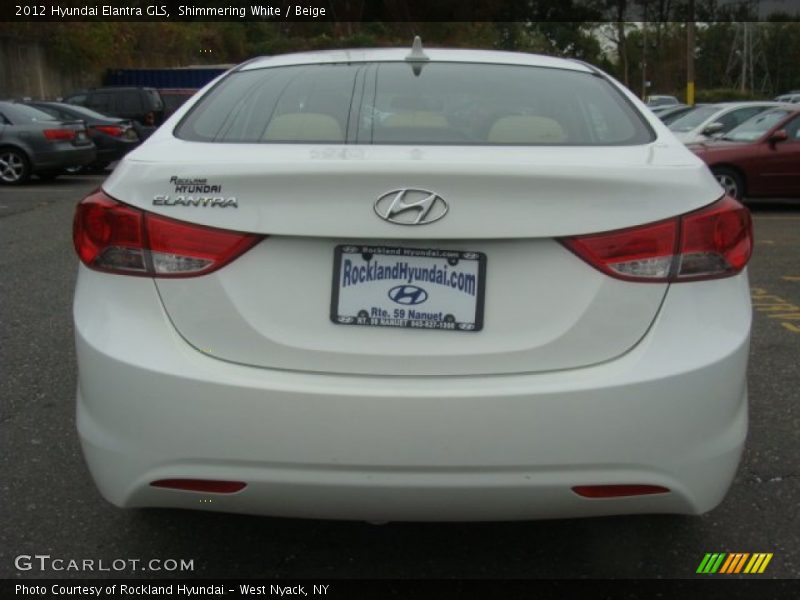 Shimmering White / Beige 2012 Hyundai Elantra GLS