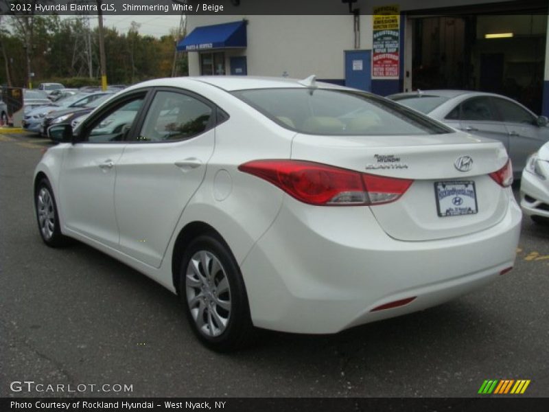 Shimmering White / Beige 2012 Hyundai Elantra GLS