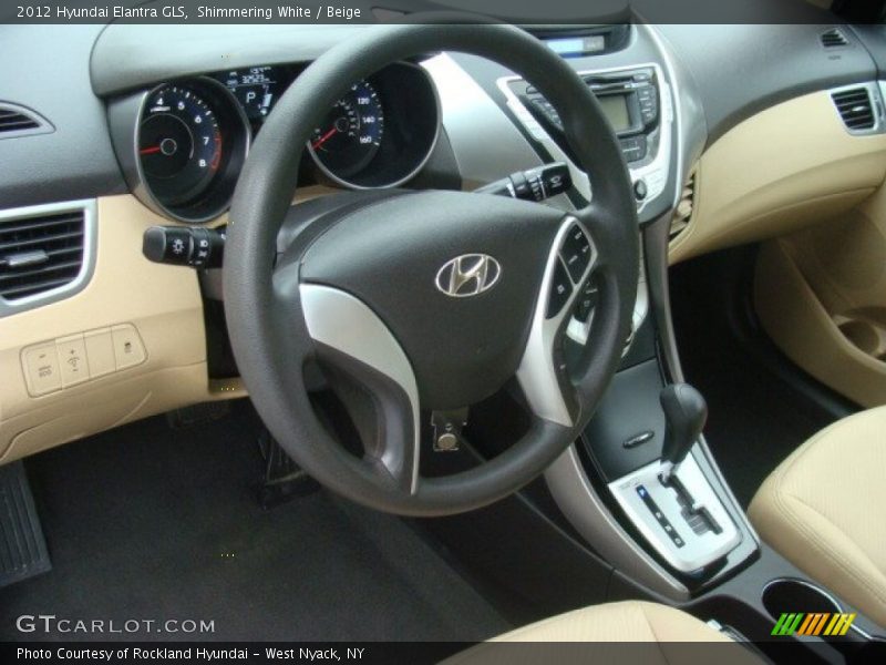 Shimmering White / Beige 2012 Hyundai Elantra GLS