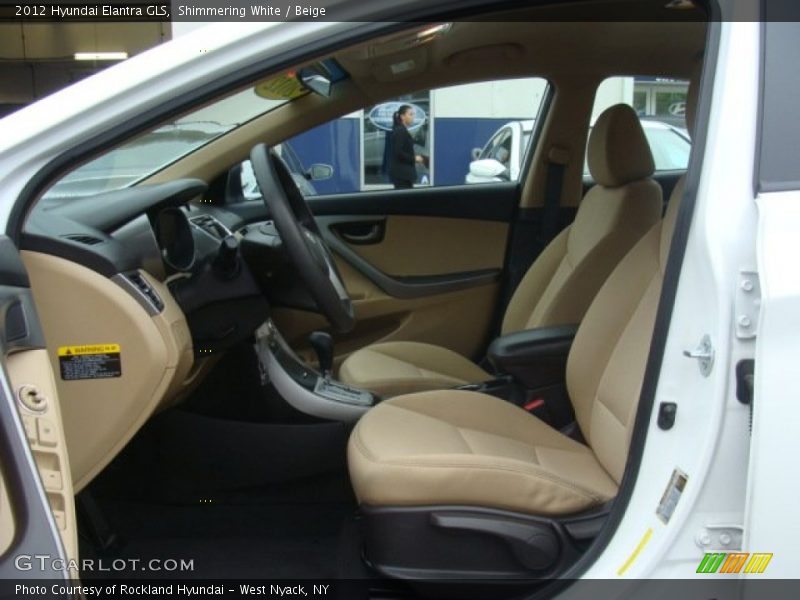 Shimmering White / Beige 2012 Hyundai Elantra GLS