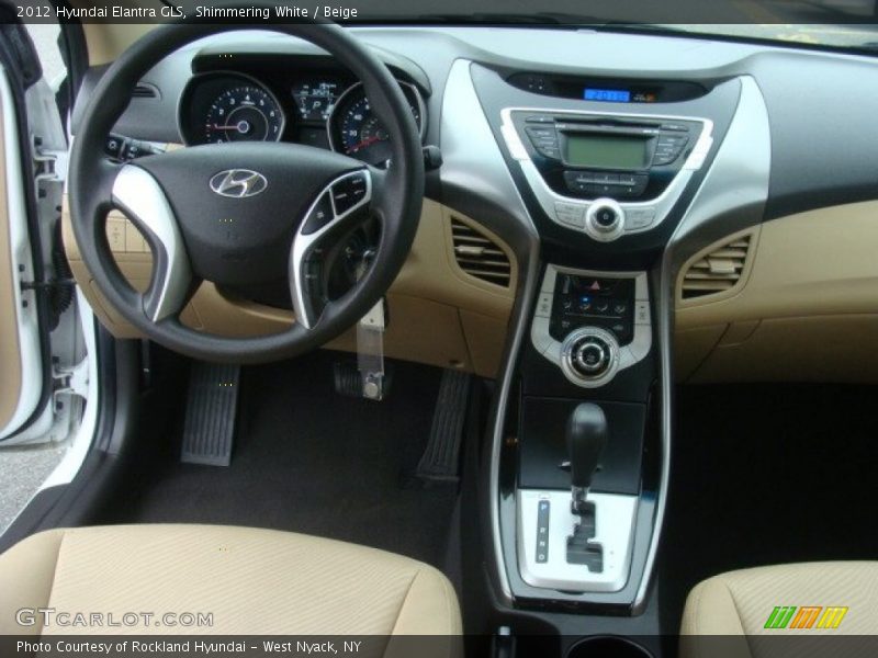 Shimmering White / Beige 2012 Hyundai Elantra GLS