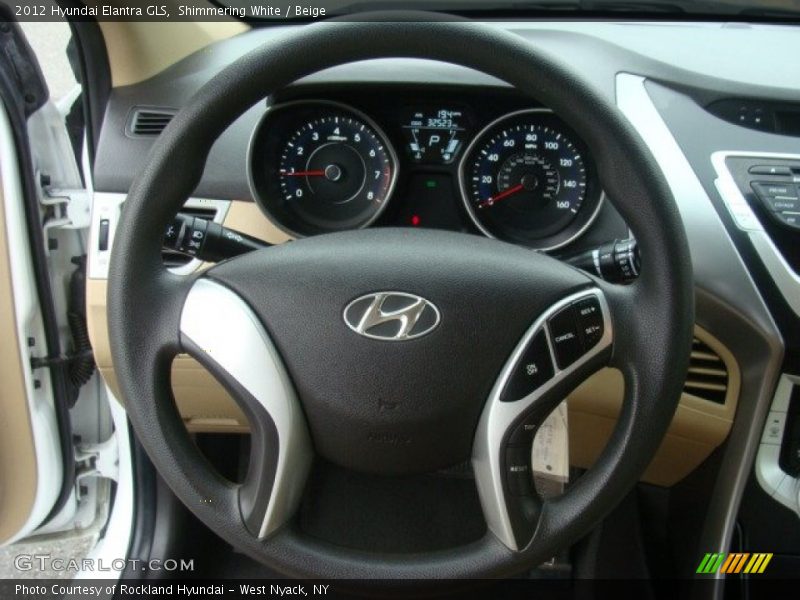 Shimmering White / Beige 2012 Hyundai Elantra GLS