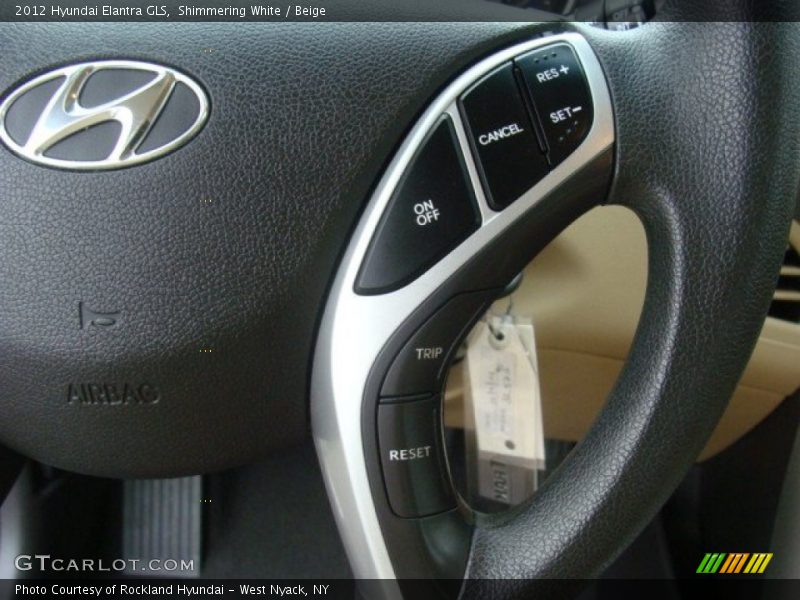 Shimmering White / Beige 2012 Hyundai Elantra GLS