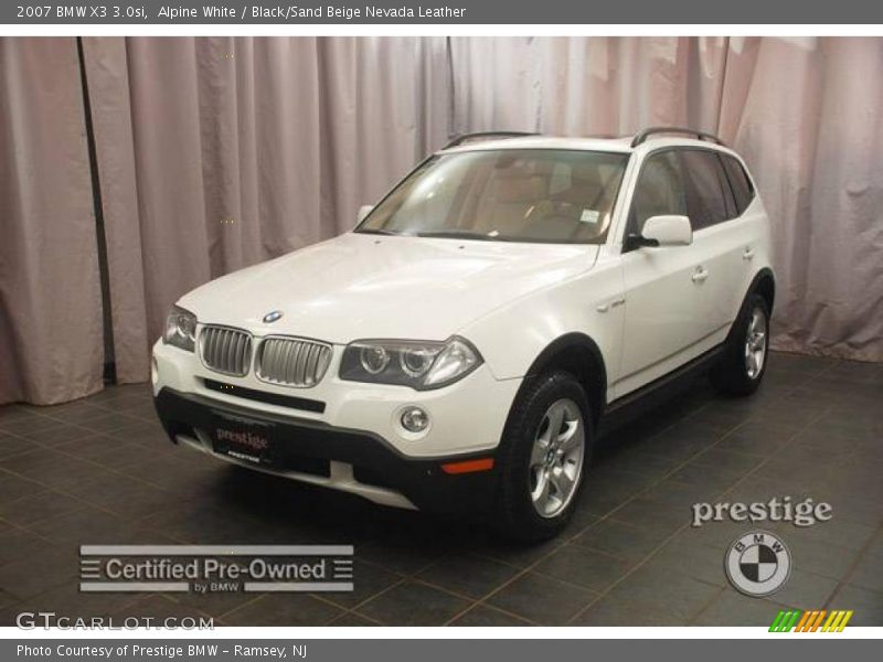 Alpine White / Black/Sand Beige Nevada Leather 2007 BMW X3 3.0si