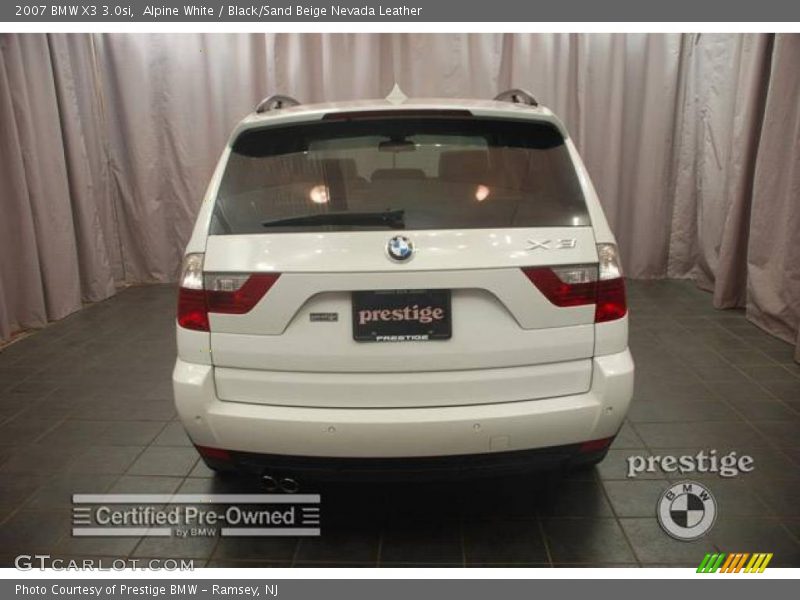 Alpine White / Black/Sand Beige Nevada Leather 2007 BMW X3 3.0si