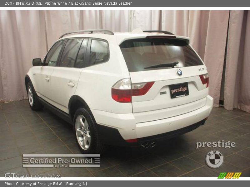 Alpine White / Black/Sand Beige Nevada Leather 2007 BMW X3 3.0si
