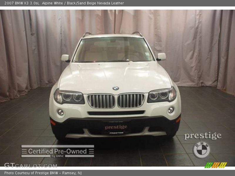Alpine White / Black/Sand Beige Nevada Leather 2007 BMW X3 3.0si