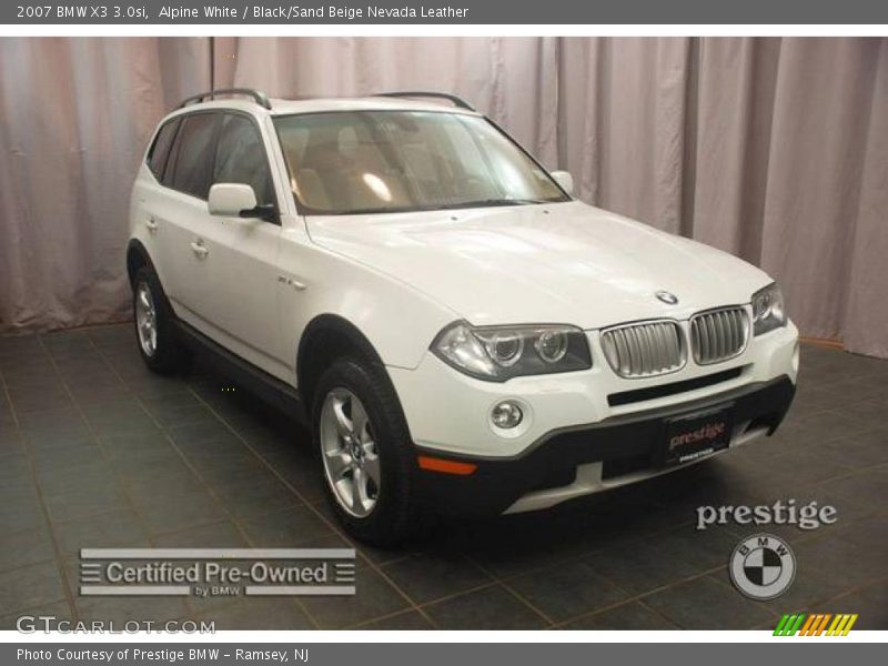 Alpine White / Black/Sand Beige Nevada Leather 2007 BMW X3 3.0si