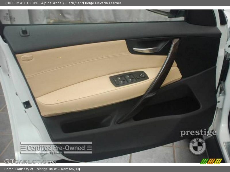 Alpine White / Black/Sand Beige Nevada Leather 2007 BMW X3 3.0si