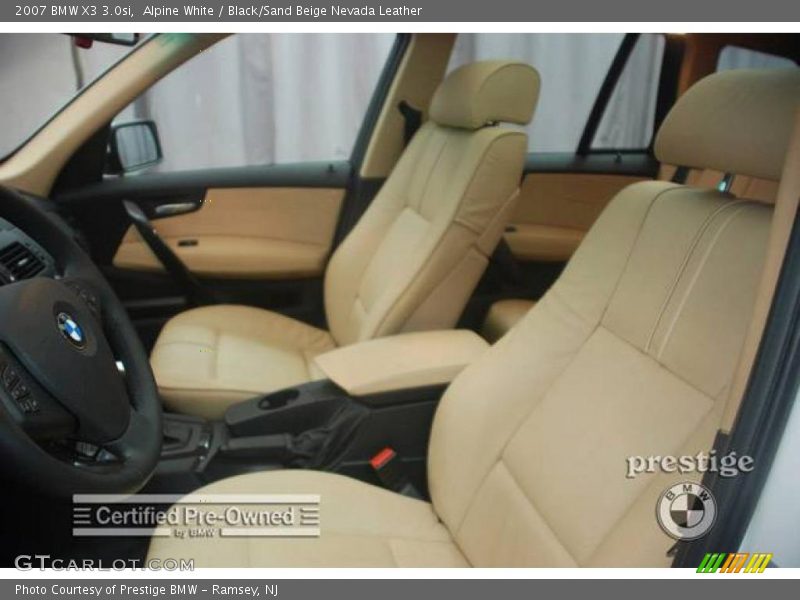 Alpine White / Black/Sand Beige Nevada Leather 2007 BMW X3 3.0si