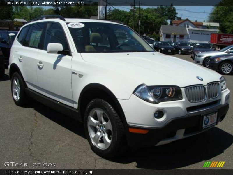 Alpine White / Sand Beige 2007 BMW X3 3.0si