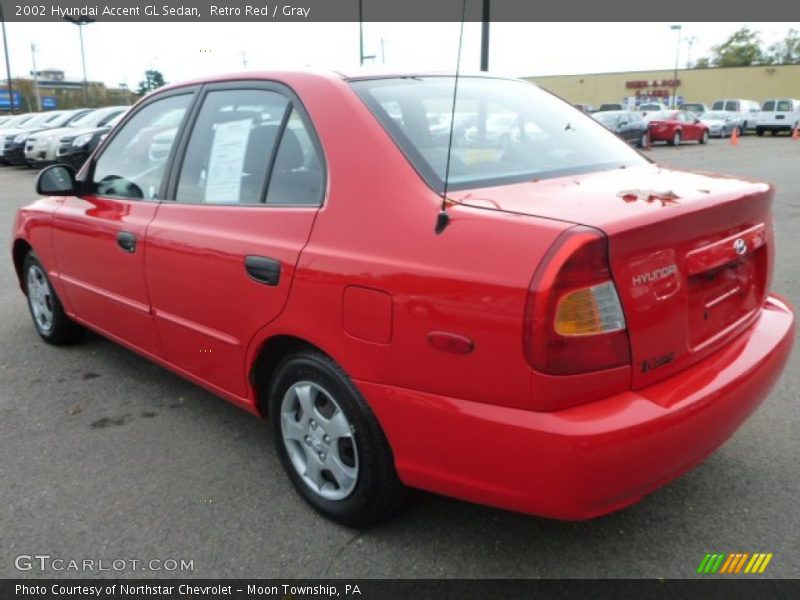 Retro Red / Gray 2002 Hyundai Accent GL Sedan