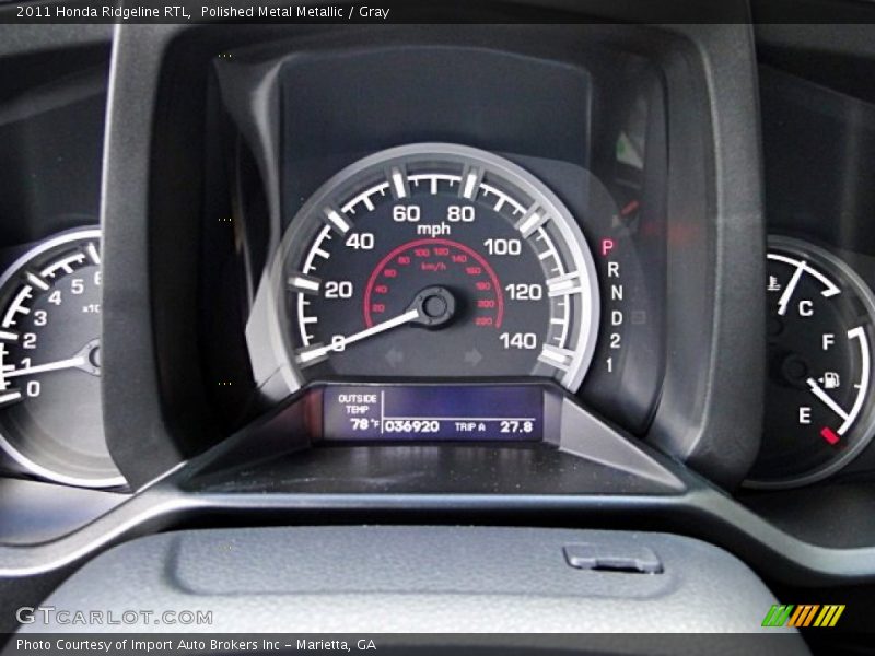 Polished Metal Metallic / Gray 2011 Honda Ridgeline RTL