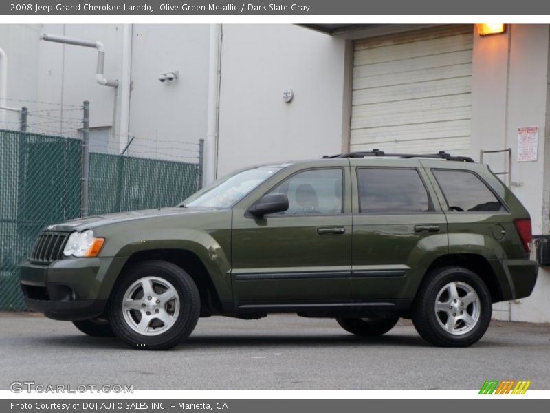 Olive Green Metallic / Dark Slate Gray 2008 Jeep Grand Cherokee Laredo