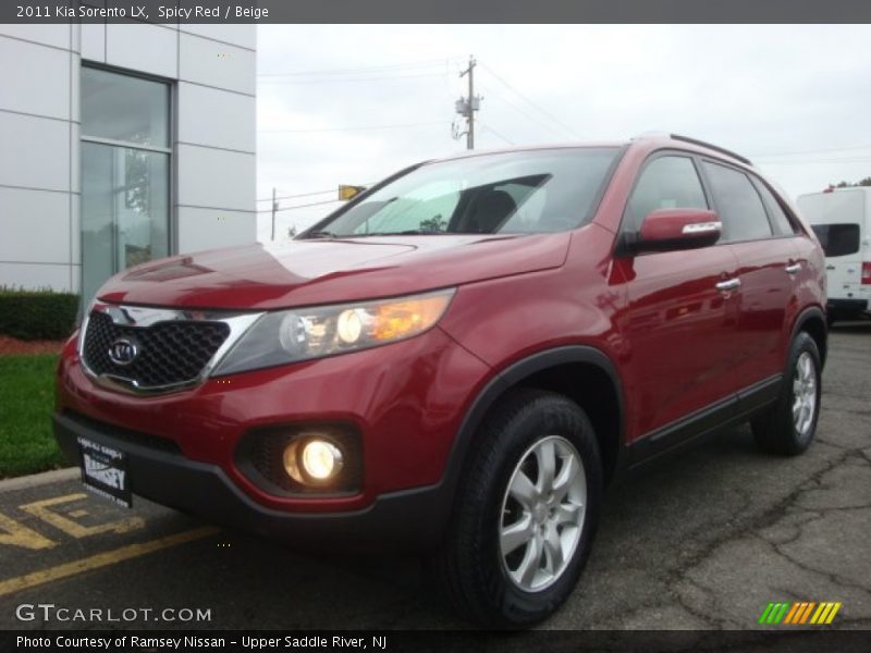 Spicy Red / Beige 2011 Kia Sorento LX
