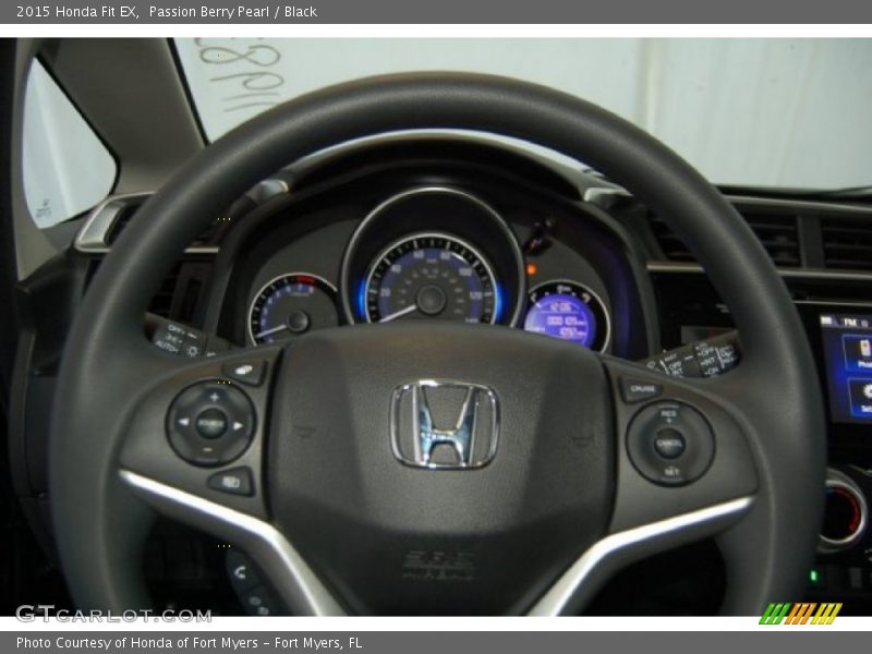 Passion Berry Pearl / Black 2015 Honda Fit EX