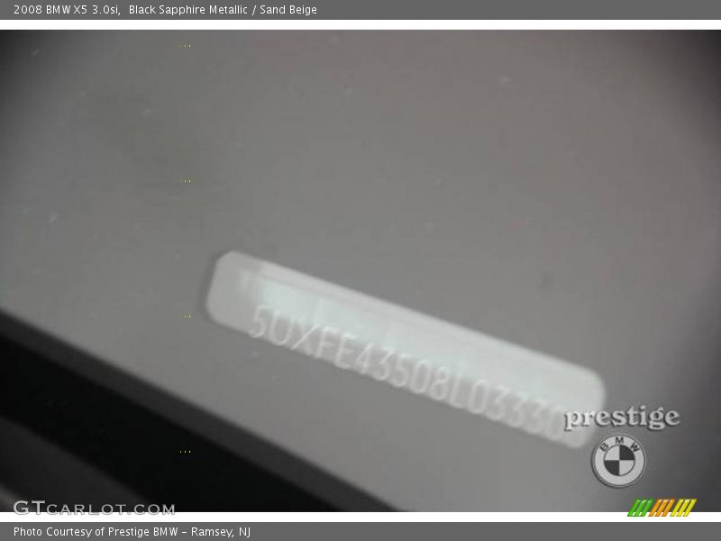 Black Sapphire Metallic / Sand Beige 2008 BMW X5 3.0si