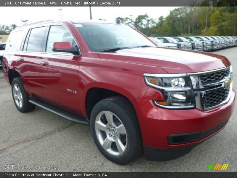 Crystal Red Tintcoat / Cocoa/Dune 2015 Chevrolet Tahoe LT 4WD