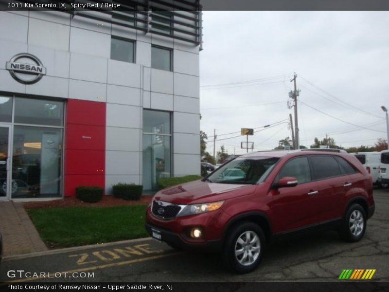 Spicy Red / Beige 2011 Kia Sorento LX