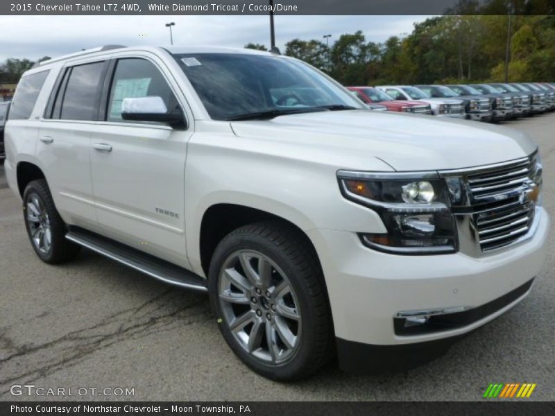 White Diamond Tricoat / Cocoa/Dune 2015 Chevrolet Tahoe LTZ 4WD
