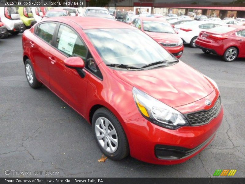 Signal Red / Beige 2015 Kia Rio 5-Door LX