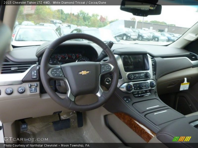 White Diamond Tricoat / Cocoa/Dune 2015 Chevrolet Tahoe LTZ 4WD