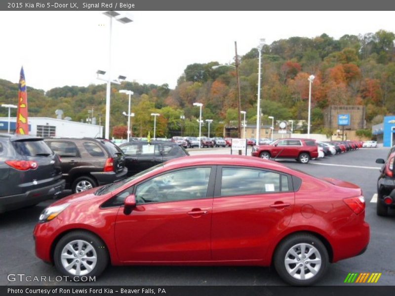 Signal Red / Beige 2015 Kia Rio 5-Door LX