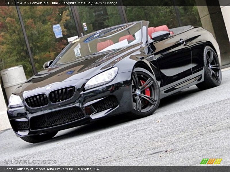 Black Sapphire Metallic / Sakhir Orange 2013 BMW M6 Convertible