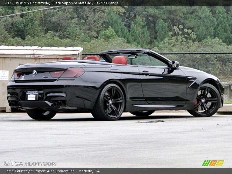 Black Sapphire Metallic / Sakhir Orange 2013 BMW M6 Convertible