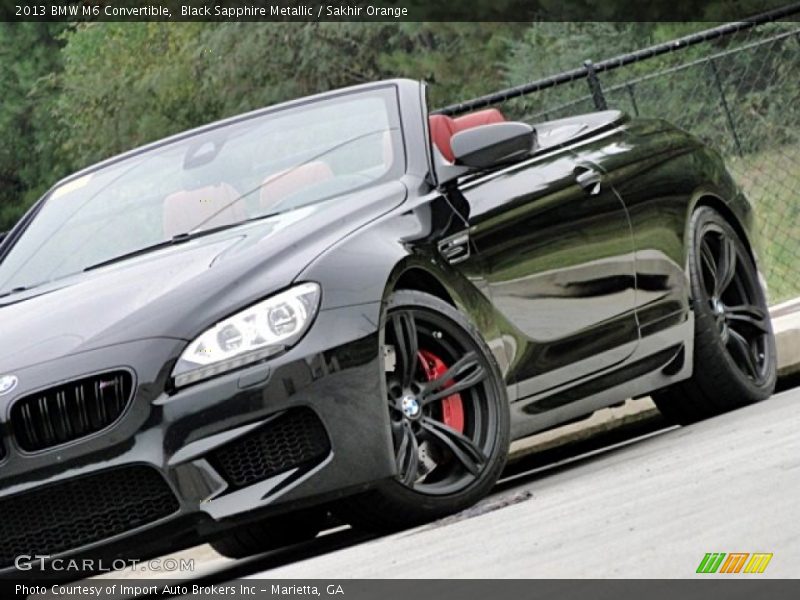 Black Sapphire Metallic / Sakhir Orange 2013 BMW M6 Convertible