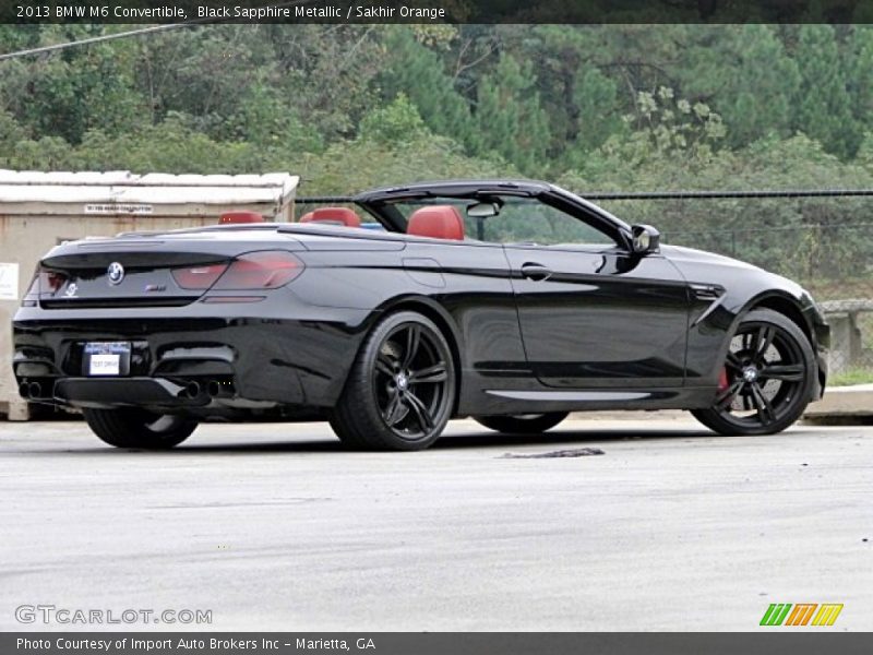 Black Sapphire Metallic / Sakhir Orange 2013 BMW M6 Convertible