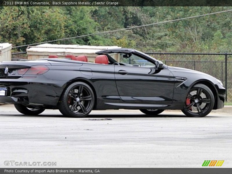 Black Sapphire Metallic / Sakhir Orange 2013 BMW M6 Convertible