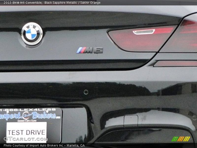 Black Sapphire Metallic / Sakhir Orange 2013 BMW M6 Convertible