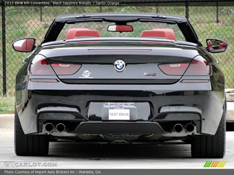 Black Sapphire Metallic / Sakhir Orange 2013 BMW M6 Convertible