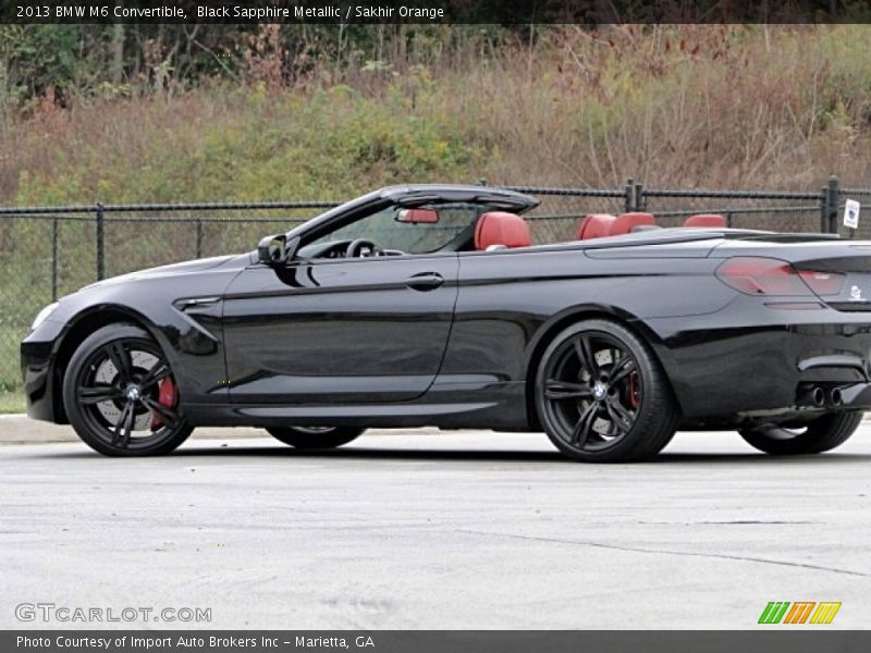 Black Sapphire Metallic / Sakhir Orange 2013 BMW M6 Convertible