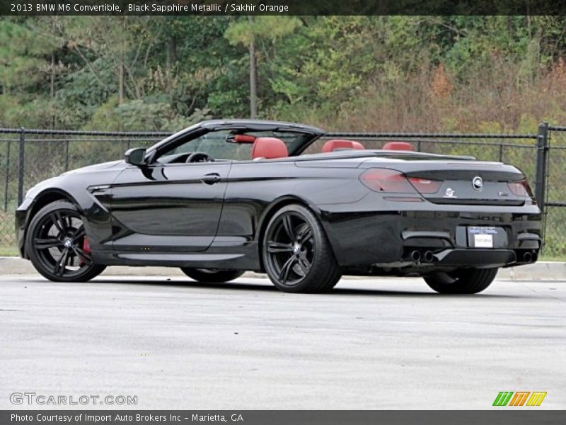 Black Sapphire Metallic / Sakhir Orange 2013 BMW M6 Convertible