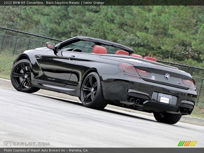 Black Sapphire Metallic / Sakhir Orange 2013 BMW M6 Convertible