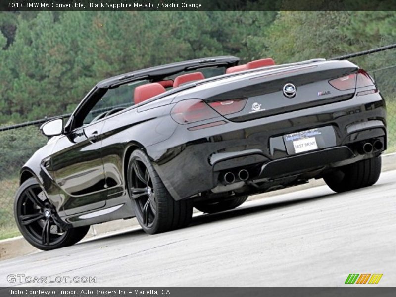 Black Sapphire Metallic / Sakhir Orange 2013 BMW M6 Convertible