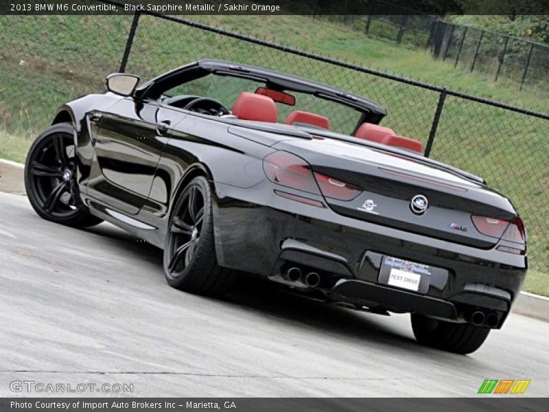 Black Sapphire Metallic / Sakhir Orange 2013 BMW M6 Convertible