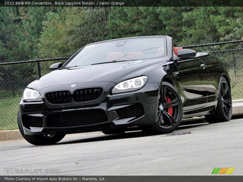 Black Sapphire Metallic / Sakhir Orange 2013 BMW M6 Convertible
