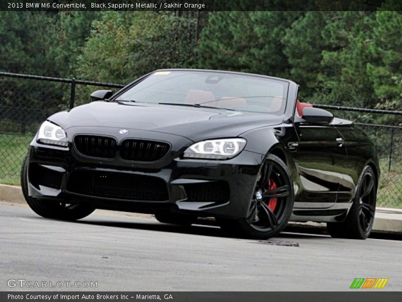 Black Sapphire Metallic / Sakhir Orange 2013 BMW M6 Convertible