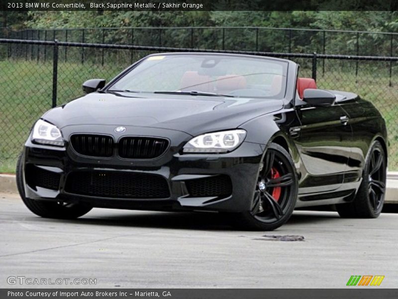 Black Sapphire Metallic / Sakhir Orange 2013 BMW M6 Convertible