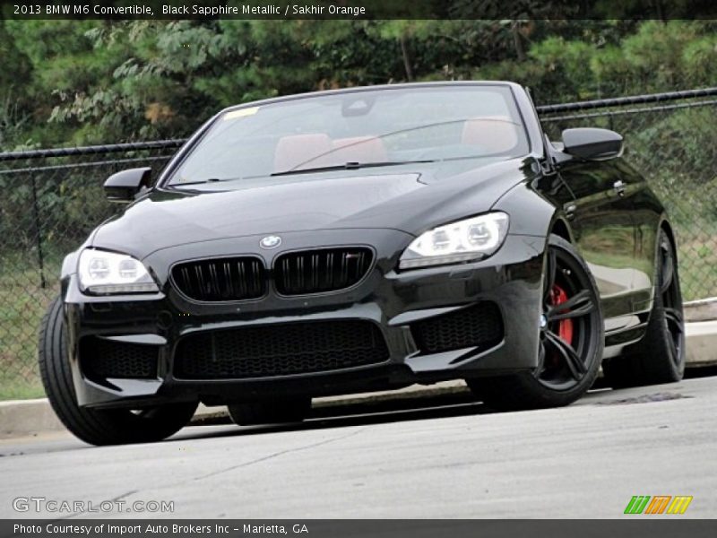 Black Sapphire Metallic / Sakhir Orange 2013 BMW M6 Convertible