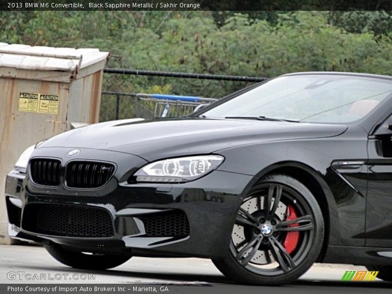 Black Sapphire Metallic / Sakhir Orange 2013 BMW M6 Convertible