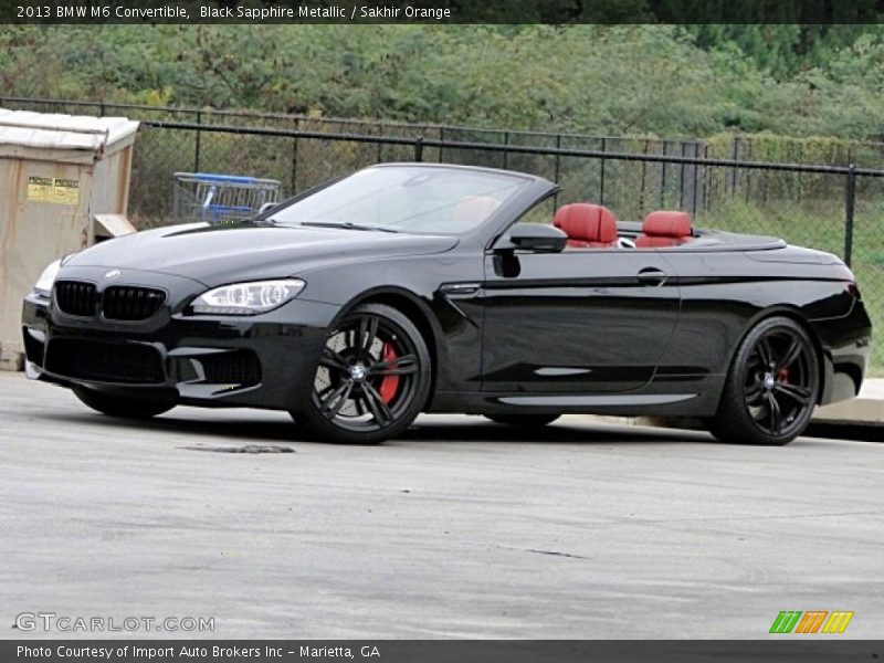 Black Sapphire Metallic / Sakhir Orange 2013 BMW M6 Convertible