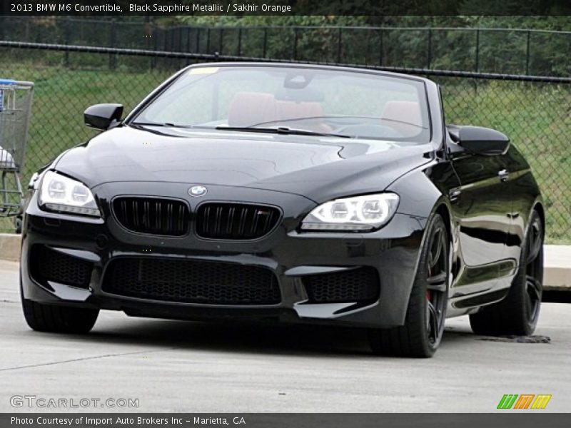 Black Sapphire Metallic / Sakhir Orange 2013 BMW M6 Convertible