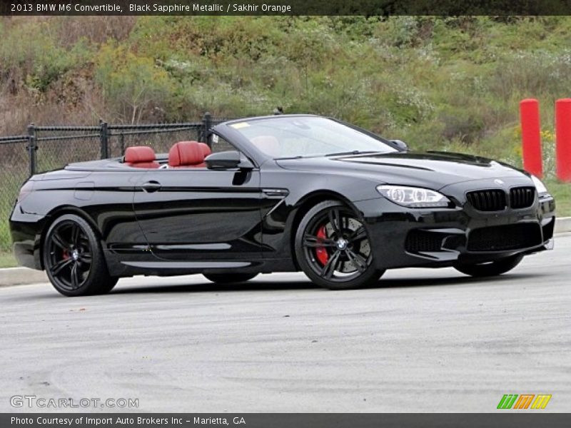 Black Sapphire Metallic / Sakhir Orange 2013 BMW M6 Convertible